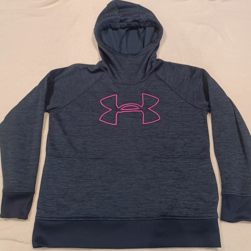 Womens Size Large Navy Blue Cold Gear Under Armour Pullover Hoodie